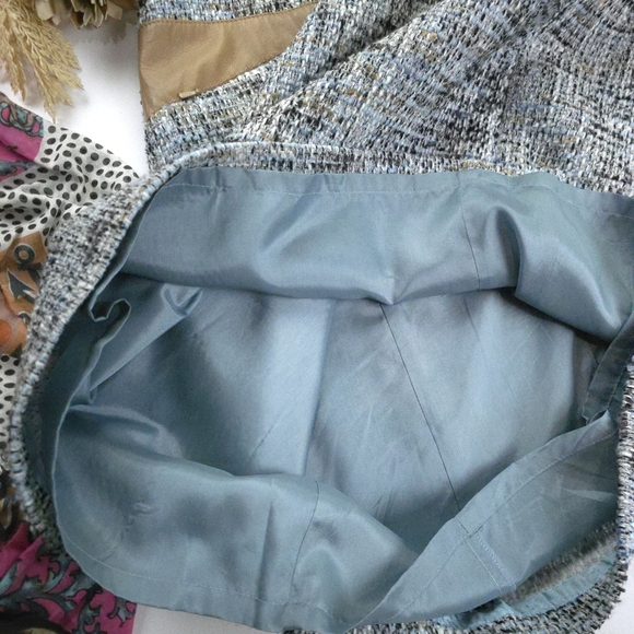 Worth Tweed Weave Blue and Tan Dress Sz 12 - Picture 9 of 14